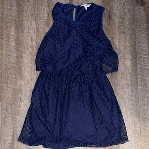 Speechless Navy Lace Kids Dress